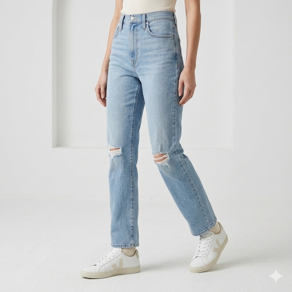 Madewell The Perfect Vintage Straight Jeans 25 Light Wash NWT